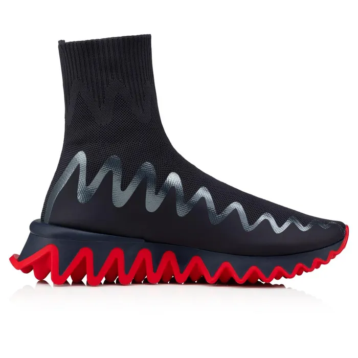 Men Sharky Sock Man Sneakers 8211 Mesh 8211 Rock Grey Christian Louboutin High Top Sneakers