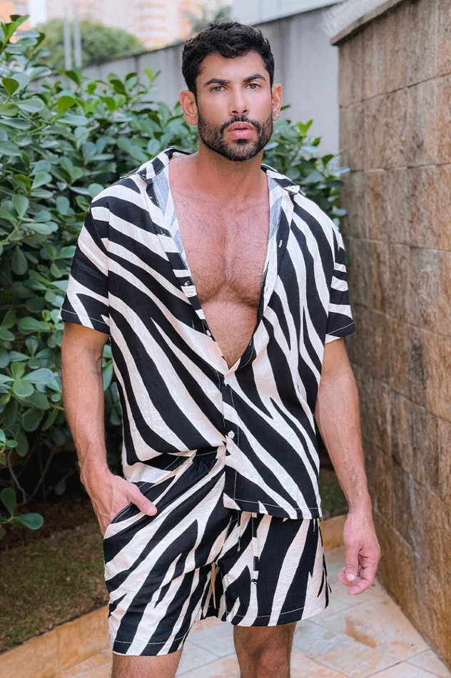 Men Shirts Runaway The Label ABE SHIRT Black Zebra