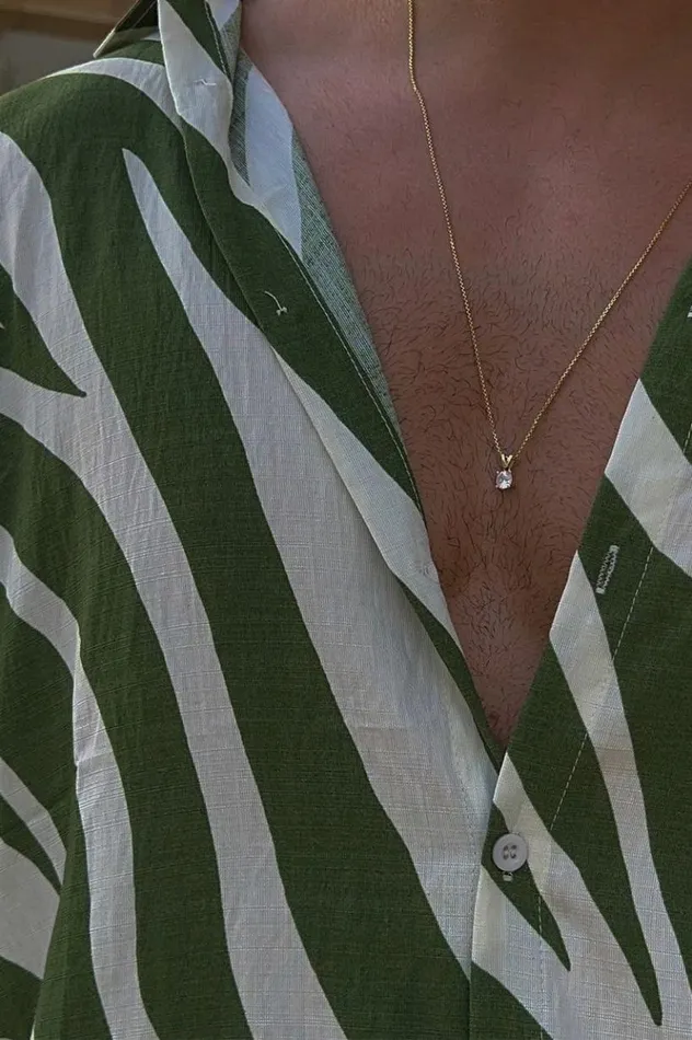 Men Shirts Runaway The Label ABE SHIRT Khaki Zebra