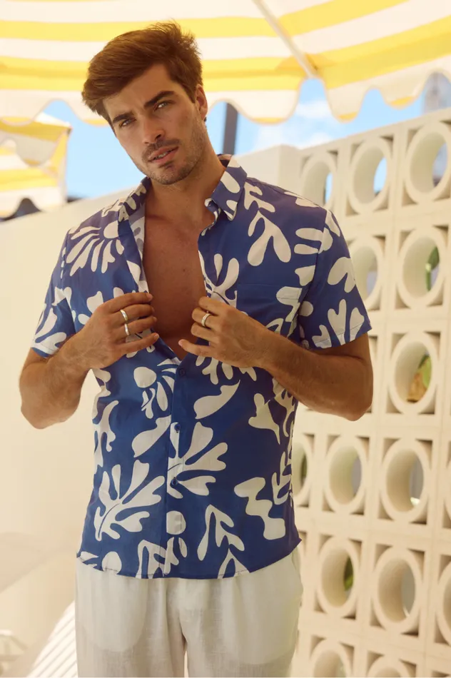 Men Shirts Runaway The Label BOTANICA SHIRT Steel