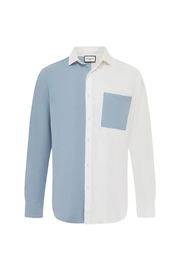 Men Shirts Runaway The Label CALEB SHIRT Sky Bluewhite
