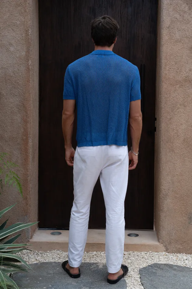 Men Shirts Runaway The Label CASPER KNIT SHIRT Cobalt