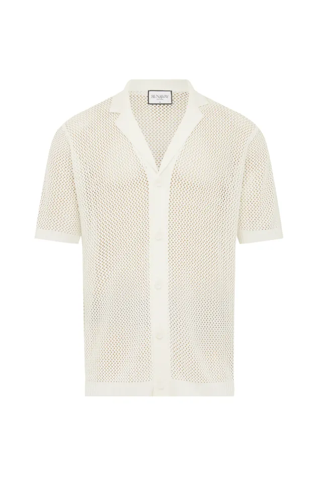 Men Shirts Runaway The Label CASPER KNIT SHIRT White