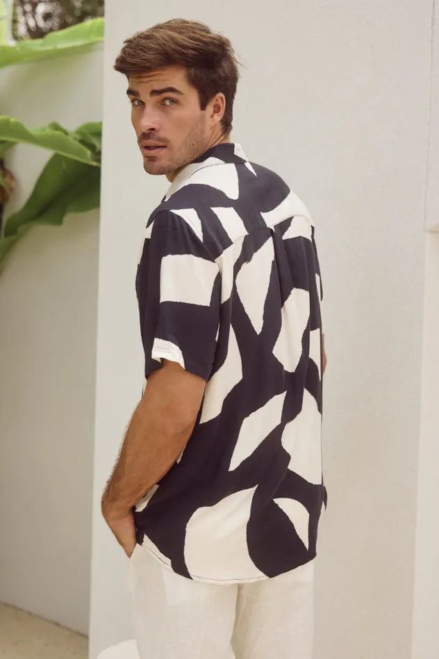 Men Shirts Runaway The Label LAZURE SHIRT Black Stone