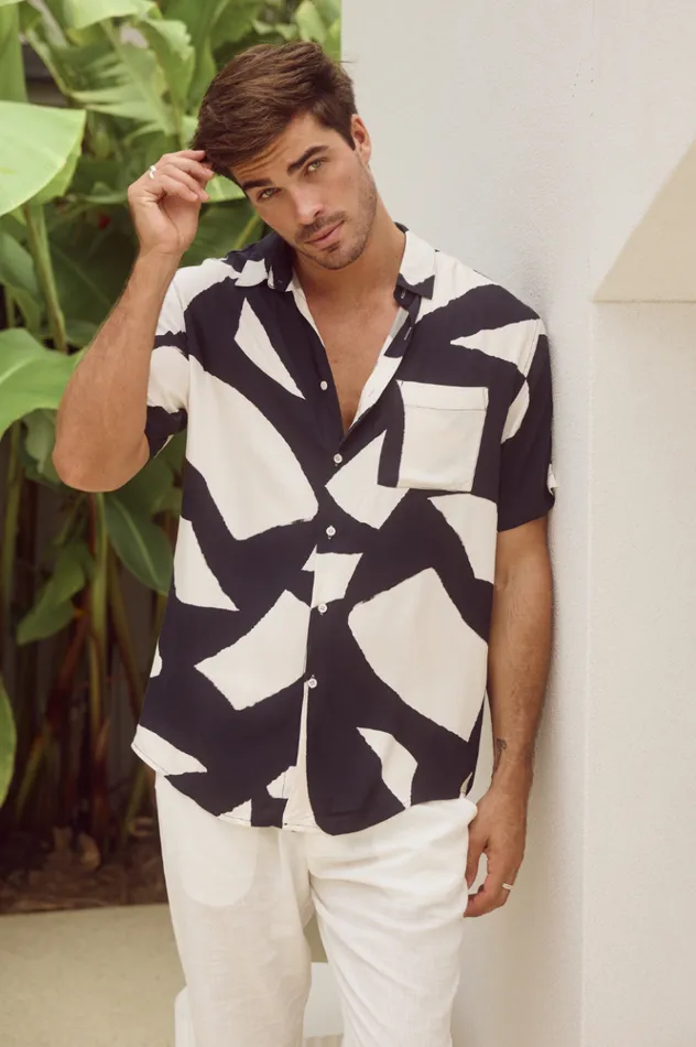 Men Shirts Runaway The Label LAZURE SHIRT Black Stone