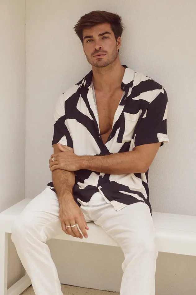 Men Shirts Runaway The Label LAZURE SHIRT Black Stone