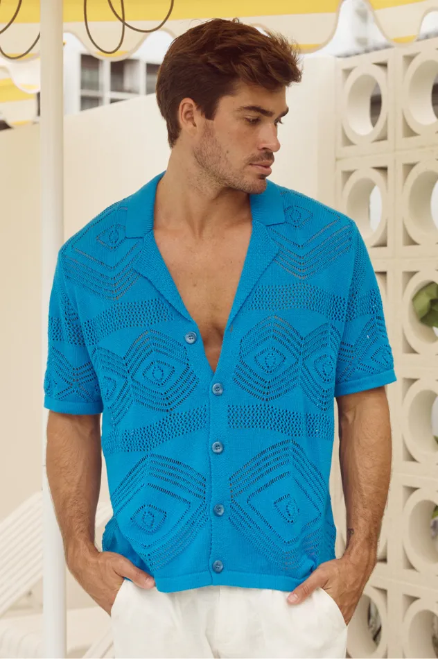 Men Shirts Runaway The Label LIAM SHIRT Blue