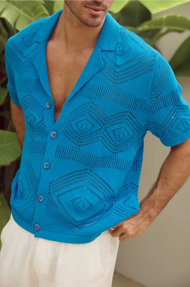 Men Shirts Runaway The Label LIAM SHIRT Blue
