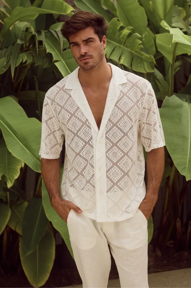 Men Shirts Runaway The Label TULUM SHIRT Ivory