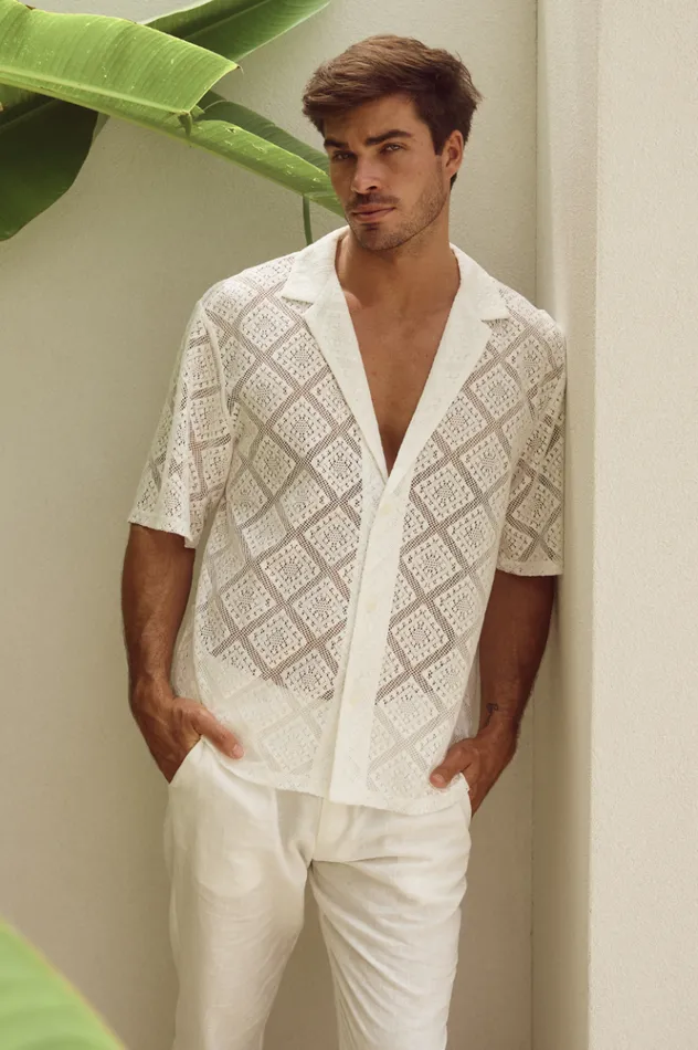 Men Shirts Runaway The Label TULUM SHIRT Ivory