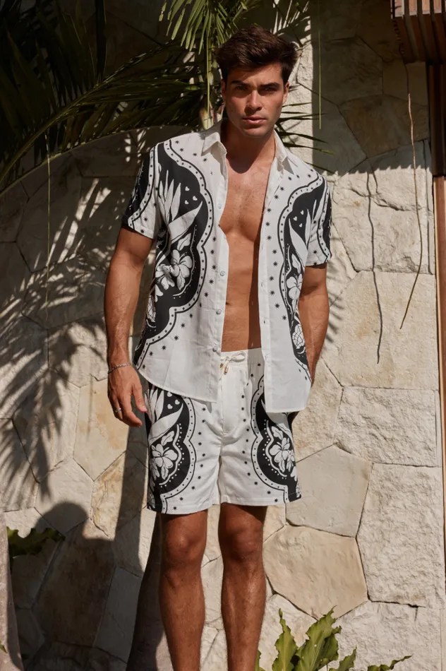 Men Shirts Runaway The Label WESTERN SHIRT Whiteblack