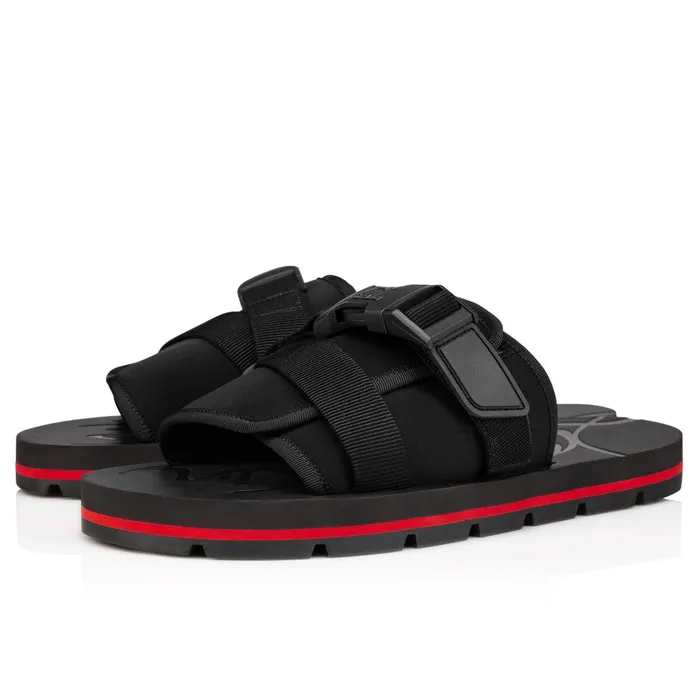 Men Siwa Clip Sandals 8211 Neoprene 8211 Black Black Christian Louboutin Sandals and Espadrilles Men Siwa Clip Sandals 8211 Neoprene 8211 Black Black Christian Louboutin Sandals and Espadrilles