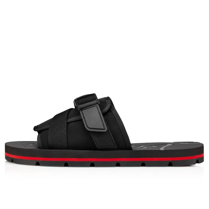 Men Siwa Clip Sandals 8211 Neoprene 8211 Black Black Christian Louboutin Sandals and Espadrilles