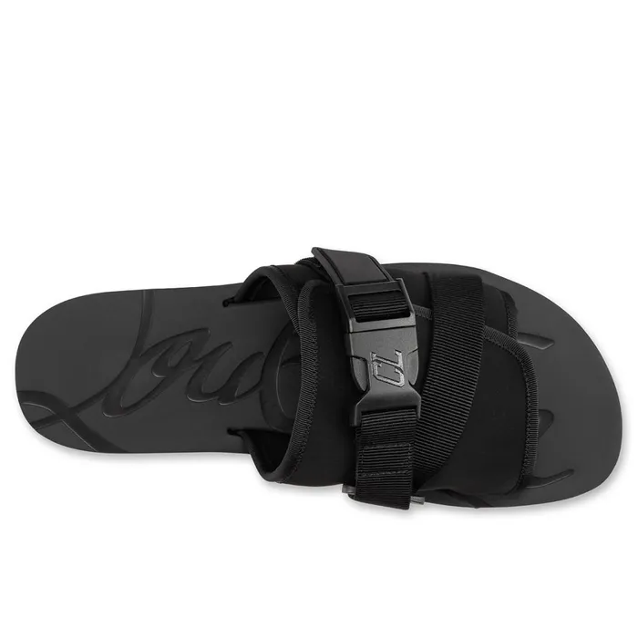 Men Siwa Clip Sandals 8211 Neoprene 8211 Black Black Christian Louboutin Sandals and Espadrilles