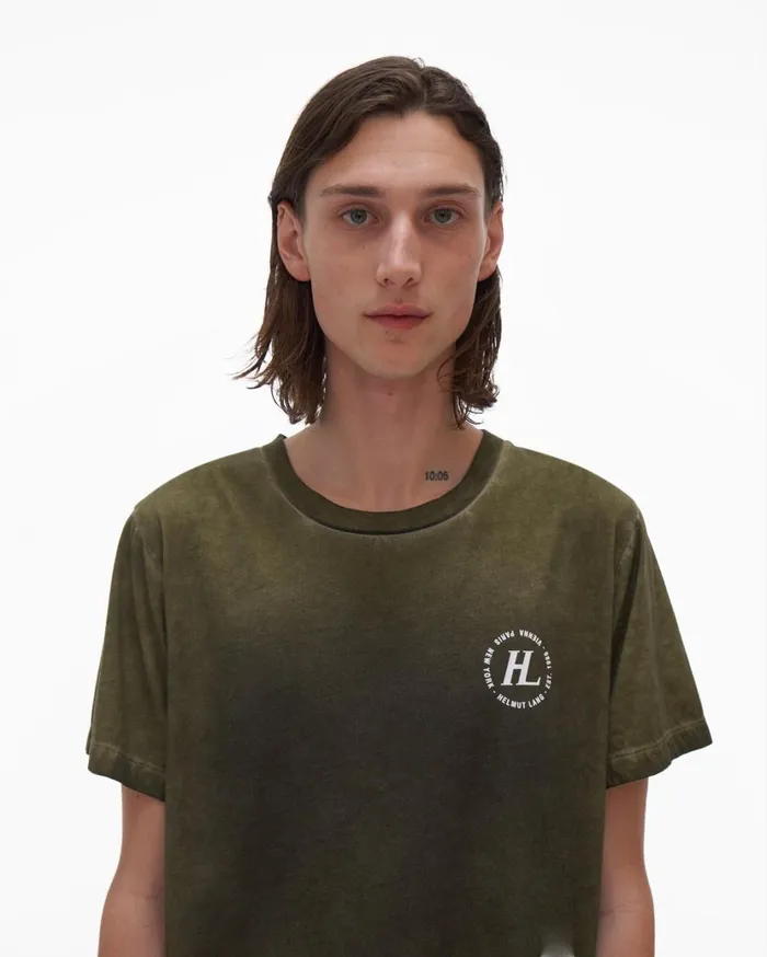 Men Sprayed Tee Birch Greencharcoal Helmut Lang TShirts