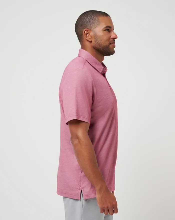 Men ST LOUIS CARDINALS PLAYOFF PITCH POLO Heather Red TravisMathew Polos