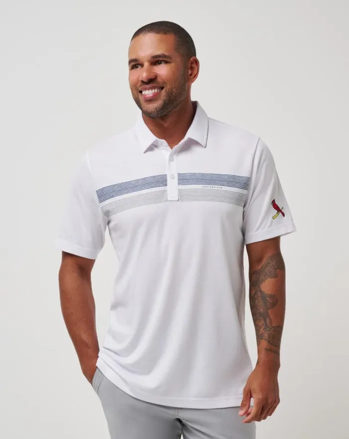 Men ST LOUIS CARDINALS TOP RECRUIT POLO White TravisMathew Polos