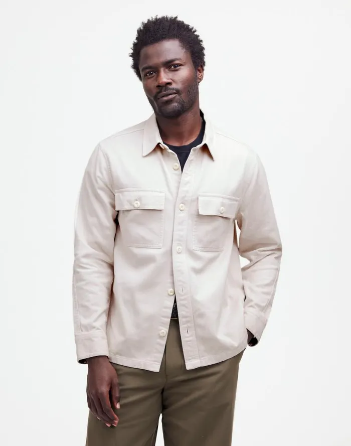 Men StraightHem Work Shirt In Garment Dye Vintage Linen Madewell Shirts
