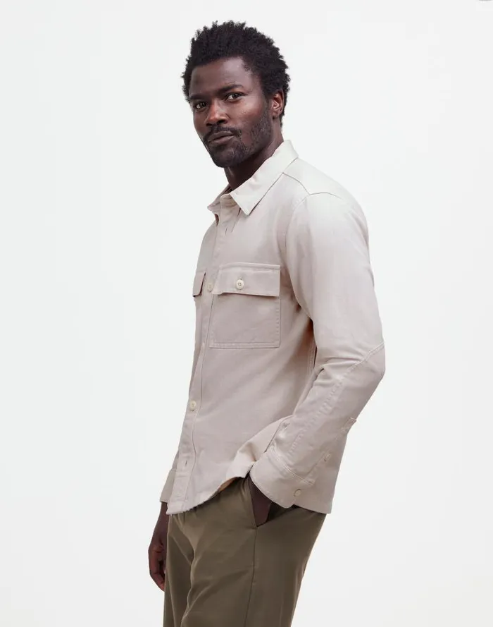 Men StraightHem Work Shirt In Garment Dye Vintage Linen Madewell Shirts