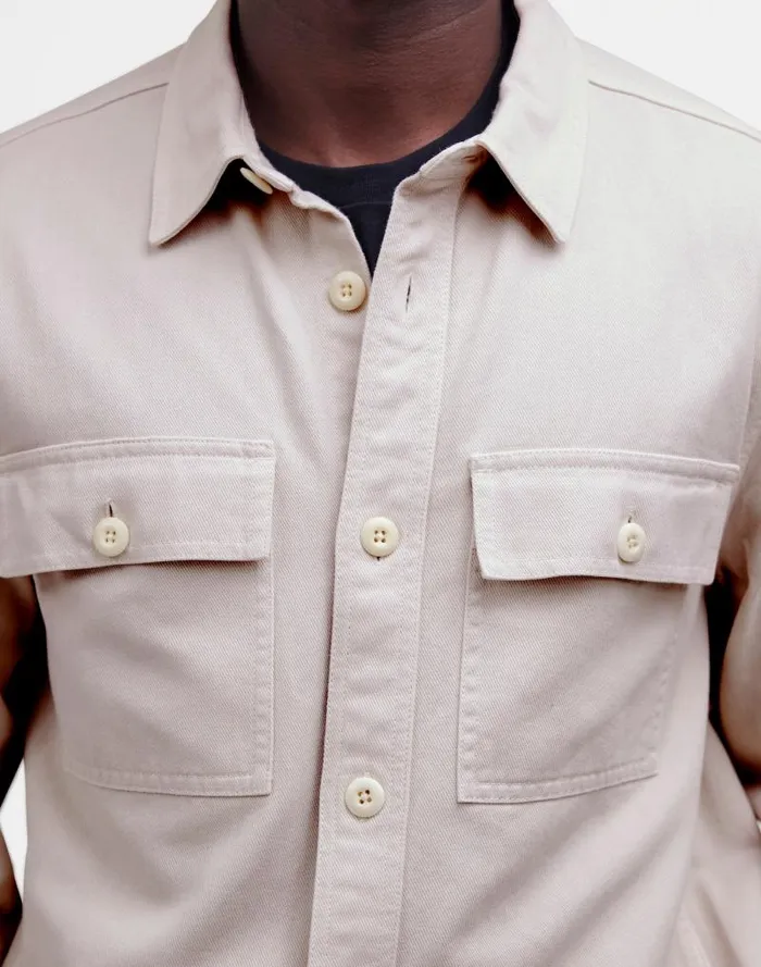 Men StraightHem Work Shirt In Garment Dye Vintage Linen Madewell Shirts
