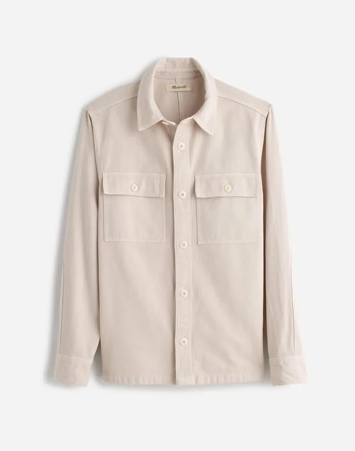 Men StraightHem Work Shirt In Garment Dye Vintage Linen Madewell Shirts