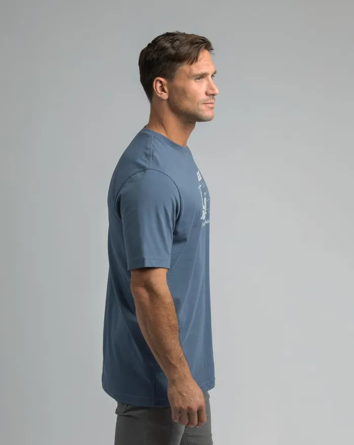 Men STRAIGHT UP TEE Vintage Indigo TravisMathew Tees