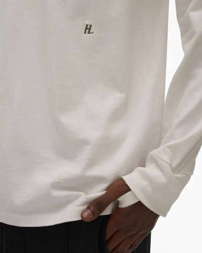 Men Strap Long Sleeve Tee Powdered Ecru Helmut Lang TShirts