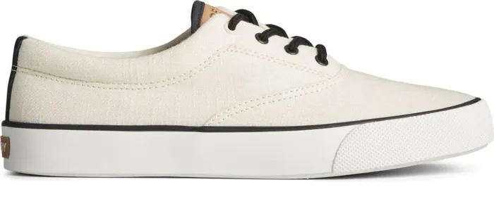 Men Striper II Slub Linen Sneaker White Sperry Sneakers