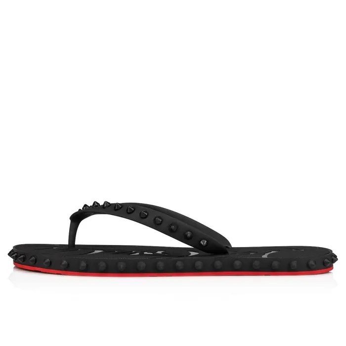 Men Super Loubi Flip Man Flipflops 8211 Rubber 8211 Black Black Christian Louboutin Sandals and Espadrilles