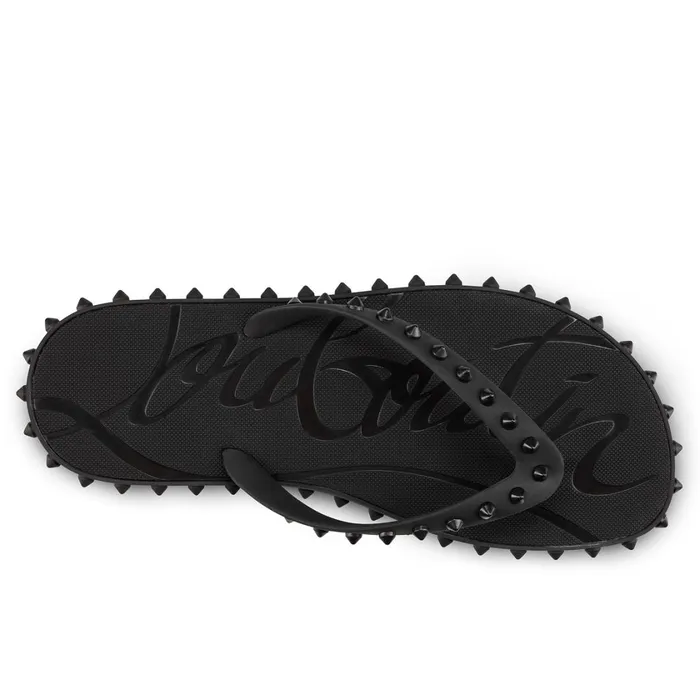 Men Super Loubi Flip Man Flipflops 8211 Rubber 8211 Black Black Christian Louboutin Sandals and Espadrilles