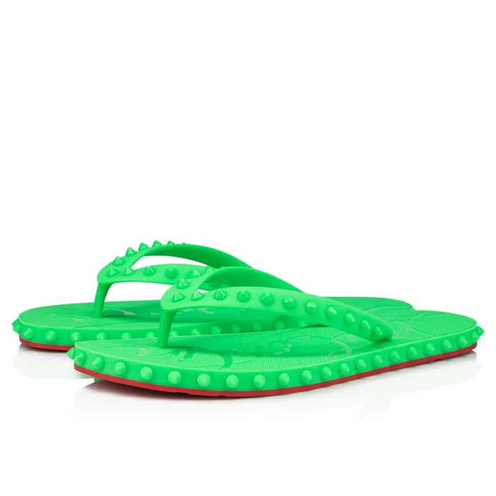 Men Super Loubi Flip Man Flipflops 8211 Rubber 8211 Fluo Green Green Christian Louboutin Sandals and Espadrilles Men Super Loubi Flip Man Flipflops 8211 Rubber 8211 Fluo Green Green Christian Louboutin Sandals and Espadrilles