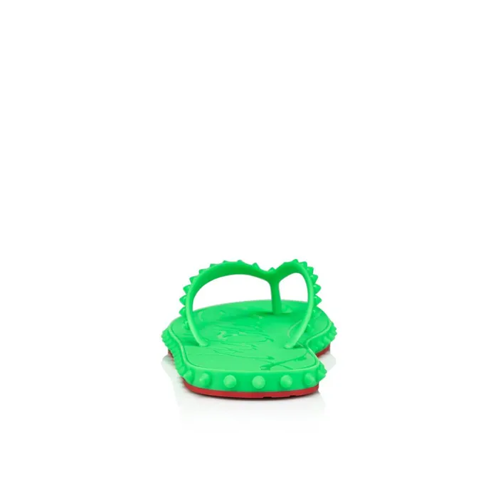 Men Super Loubi Flip Man Flipflops 8211 Rubber 8211 Fluo Green Green Christian Louboutin Sandals and Espadrilles
