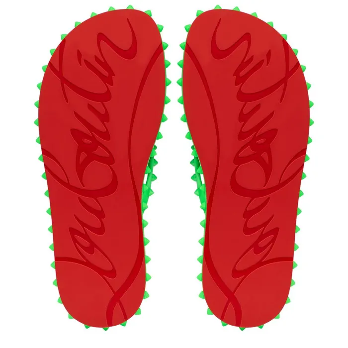 Men Super Loubi Flip Man Flipflops 8211 Rubber 8211 Fluo Green Green Christian Louboutin Sandals and Espadrilles