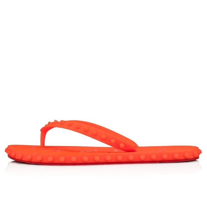 Men Super Loubi Flip Man Flipflops 8211 Rubber 8211 Fluo Orange Orange Christian Louboutin Sandals and Espadrilles