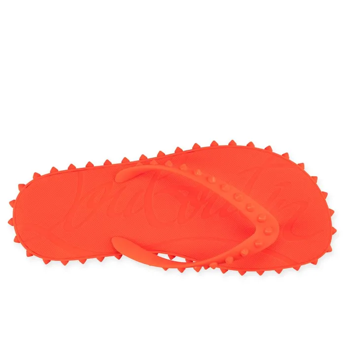 Men Super Loubi Flip Man Flipflops 8211 Rubber 8211 Fluo Orange Orange Christian Louboutin Sandals and Espadrilles