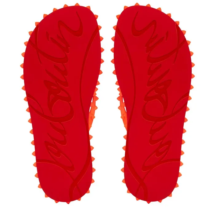 Men Super Loubi Flip Man Flipflops 8211 Rubber 8211 Fluo Orange Orange Christian Louboutin Sandals and Espadrilles
