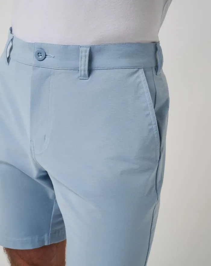 Men TECH CHINO SHORT 8IN Ash Blue TravisMathew Shorts