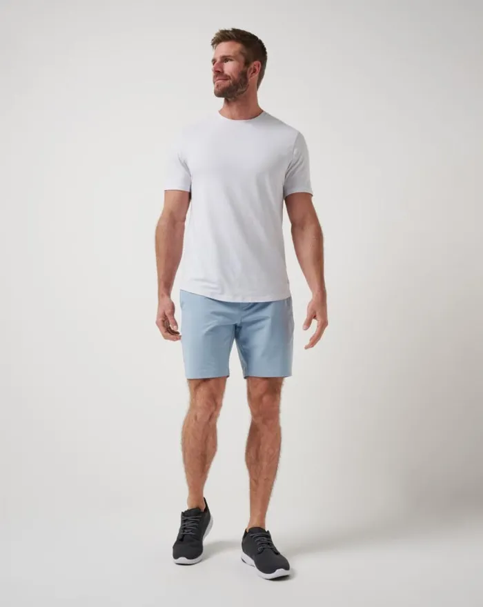 Men TECH CHINO SHORT 8IN Ash Blue TravisMathew Shorts