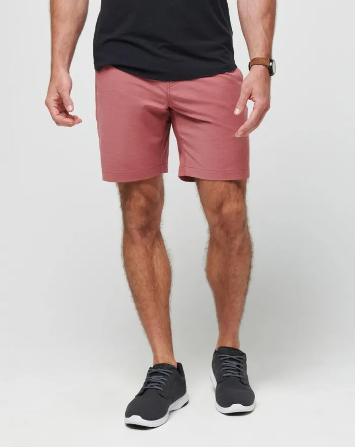 Men TECH CHINO SHORT 8IN Heather Roan Rouge TravisMathew Shorts