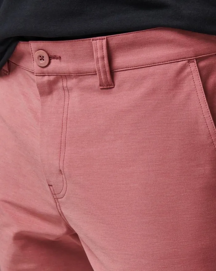 Men TECH CHINO SHORT 8IN Heather Roan Rouge TravisMathew Shorts