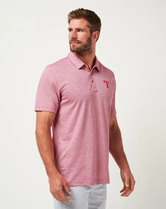 Men TEXAS RANGERS THE ZINNA POLO Heather Cardinal TravisMathew Polos