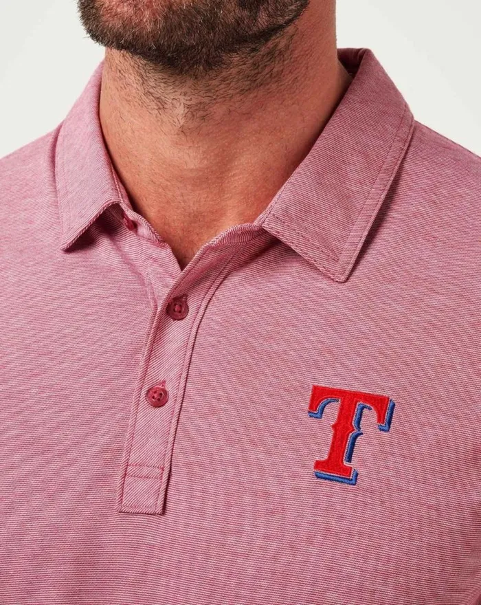 Men TEXAS RANGERS THE ZINNA POLO Heather Cardinal TravisMathew Polos
