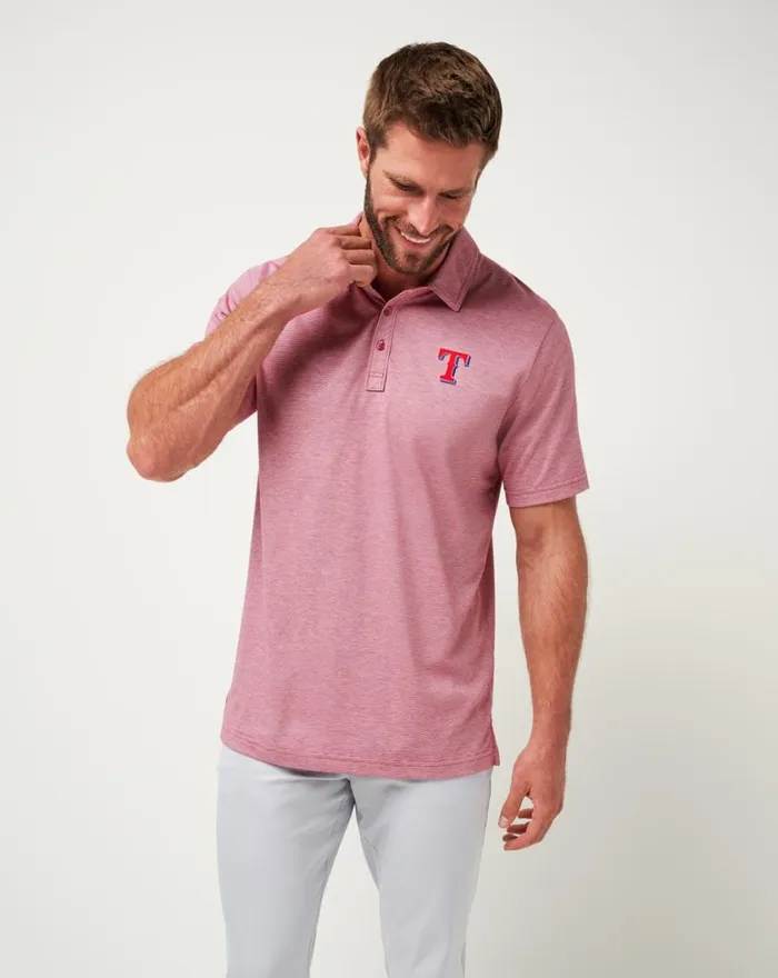 Men TEXAS RANGERS THE ZINNA POLO Heather Cardinal TravisMathew Polos