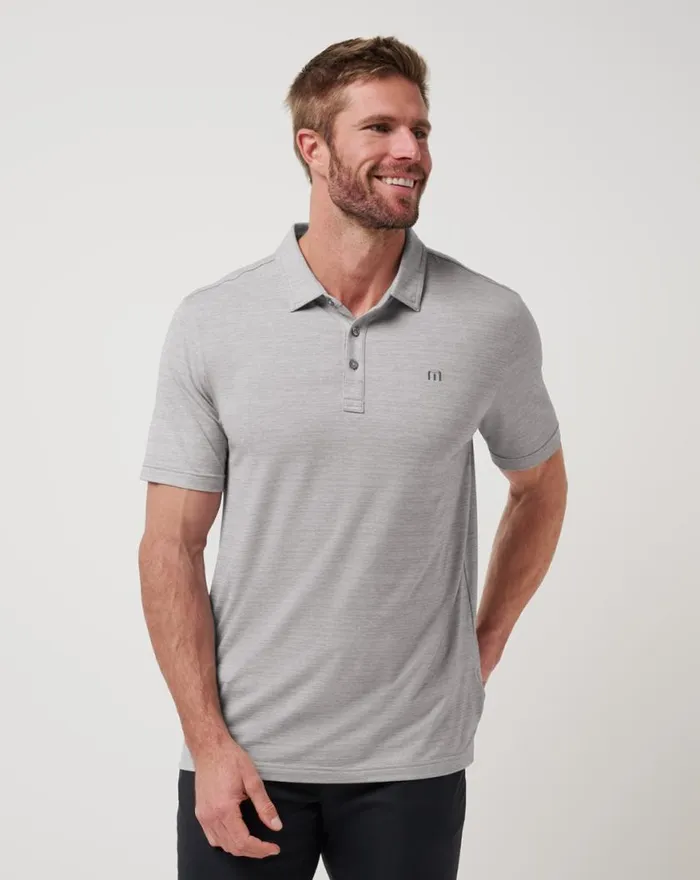 Men THE HEATER POLO Heather Microchip TravisMathew Polos