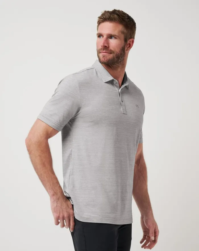 Men THE HEATER POLO Heather Microchip TravisMathew Polos