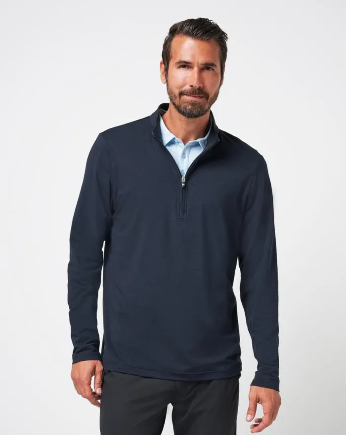 Men THE HEATER QUARTER ZIP Black TravisMathew Quarter Zips