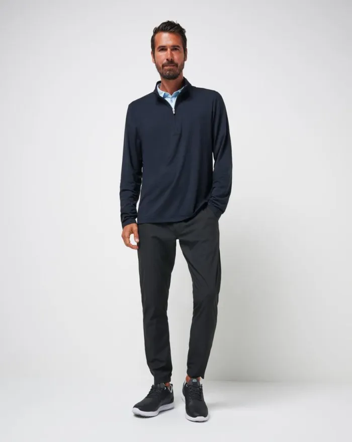 Men THE HEATER QUARTER ZIP Black TravisMathew Quarter Zips