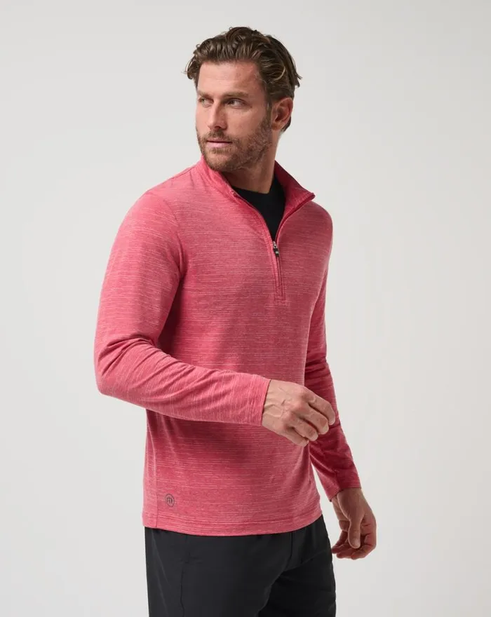 Men THE HEATER QUARTER ZIP Heather Scooter TravisMathew Quarter Zips