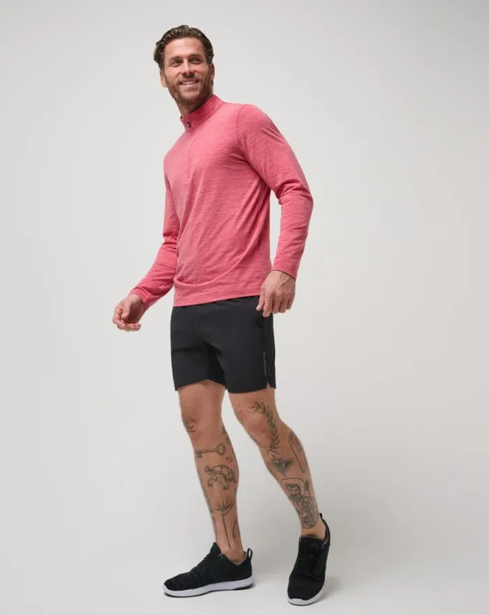 Men THE HEATER QUARTER ZIP Heather Scooter TravisMathew Quarter Zips