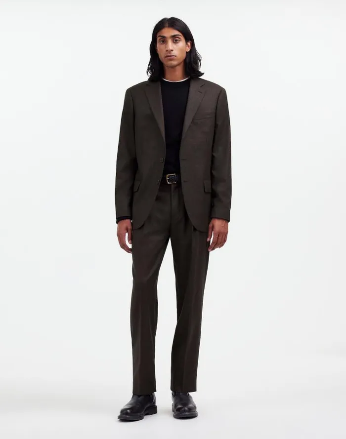 Men The Roebling TwoButton Blazer In Italian Fabric Hthr Chocolate Madewell Coats Jackets